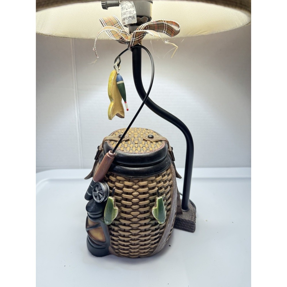 BLACK FOREST DECOR Fishing Creel Accent Lamp - Rustic Lodge Table Lamp 2016 - Picture 7 of 16